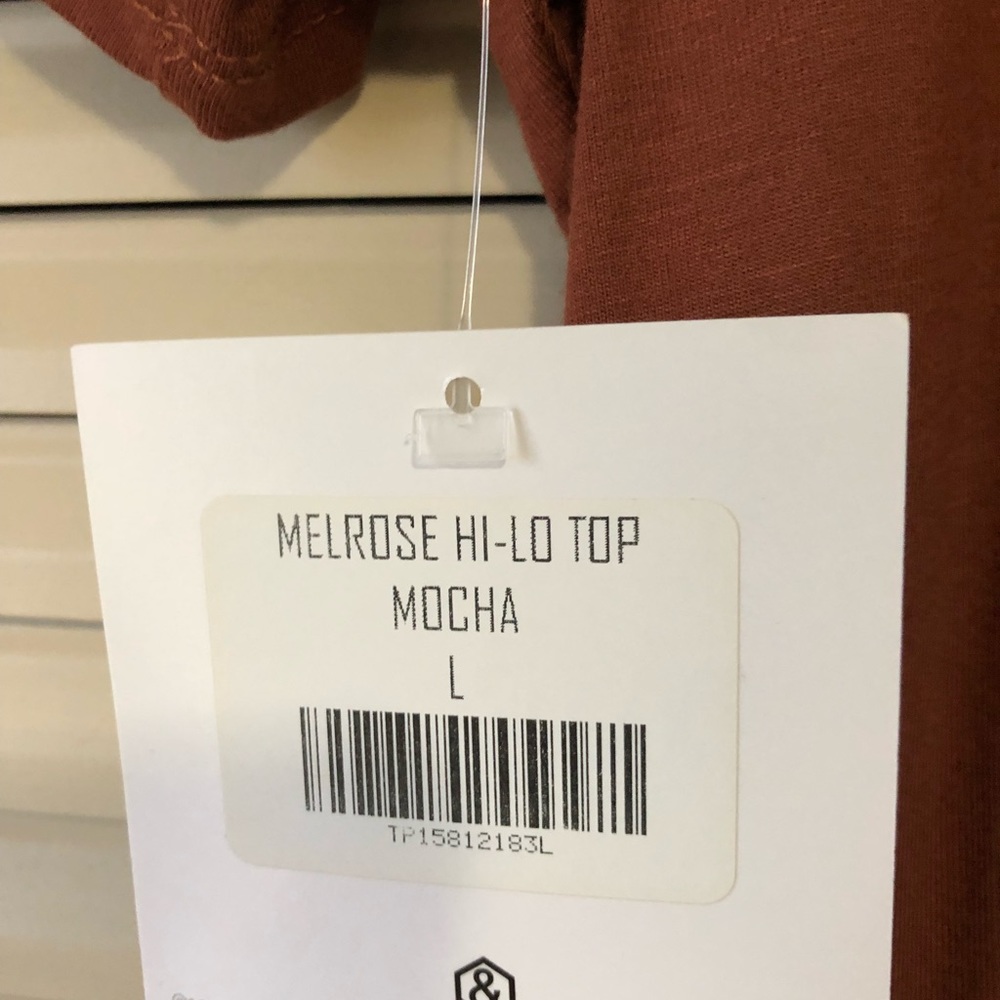 Agnes & Dora NWT size Large Short Sleeve Top- Mocha - Picture 5 of 7